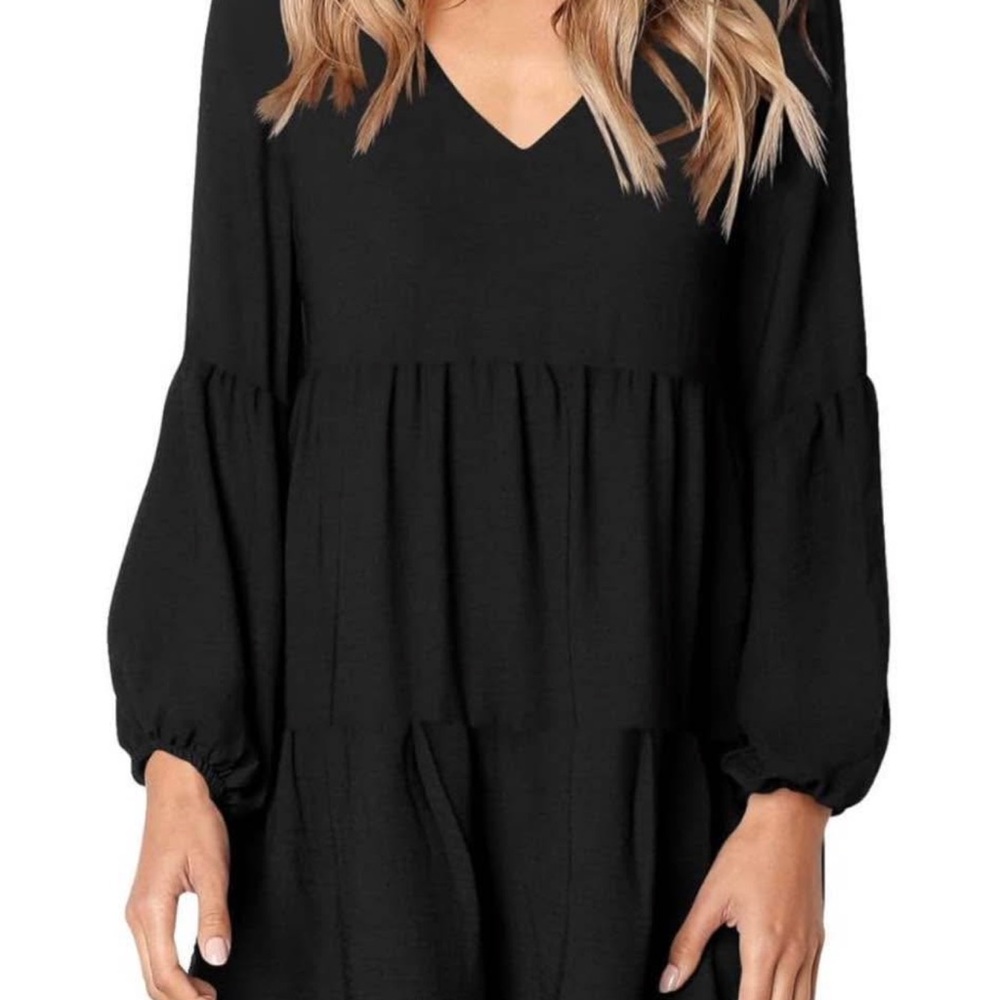 Elegant Black Long Sleeve Dress